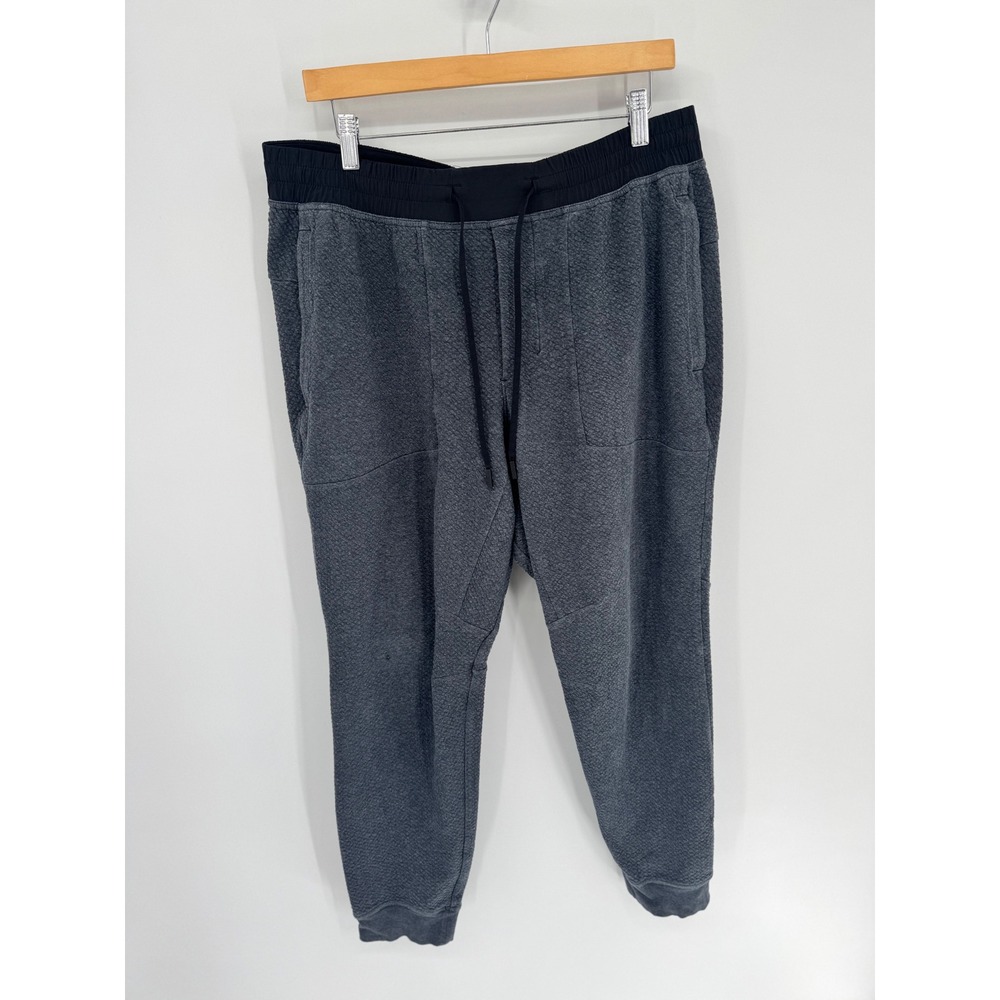 Lululemon At Ease Jogger Men XL Grey Good Textured Knit Drawstring